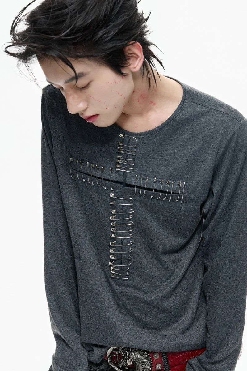 Cross Pin Henley Shirt
