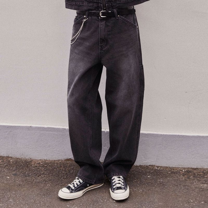 sookim(スキム)の「STRAIGHT FIT CARPENTER DENIM PANTS_BLACK(Pants)」