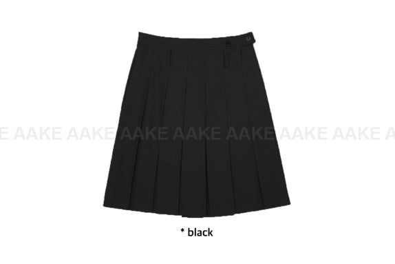 BUTTON PLEATS MIDI SKIRT