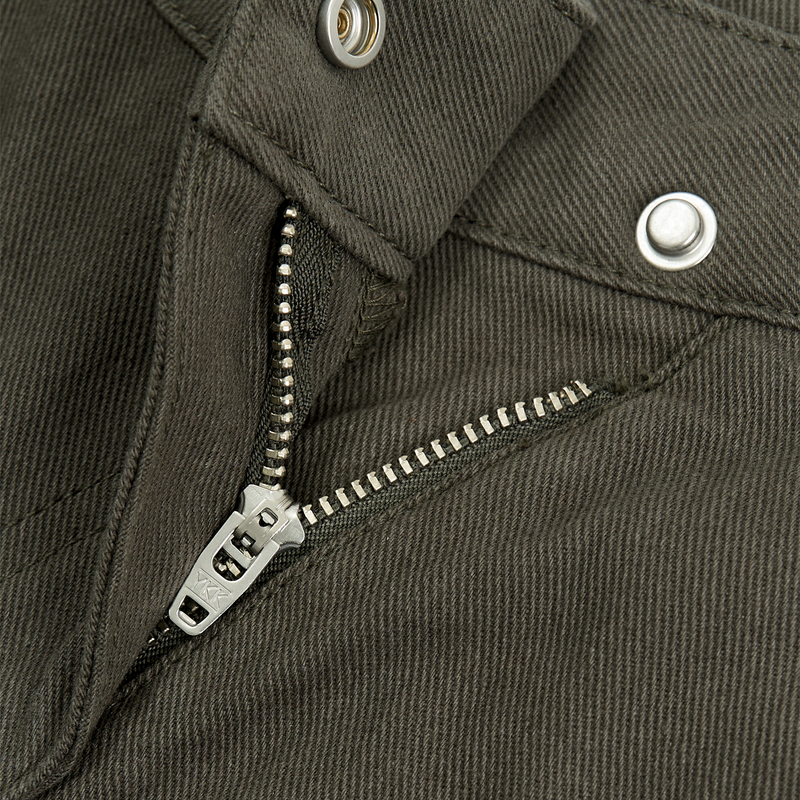 OFF-CENTER TUCK COTTON PANTS (KHAKI GRAY)
