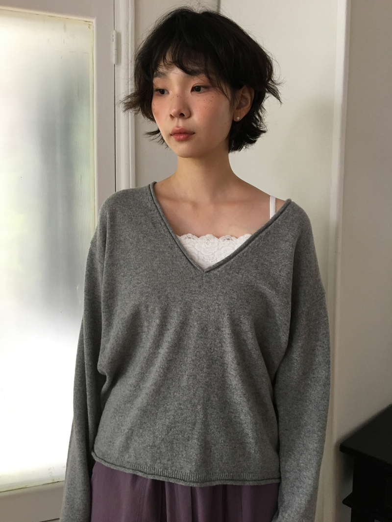 Luro V-neck knit (8color)