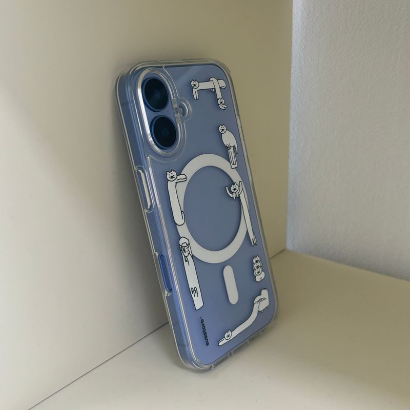 [MagSafe phone case] Outlined cat phone case
