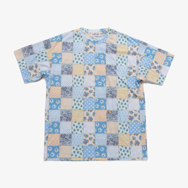 Twister Patchwork Tee - Light Blue