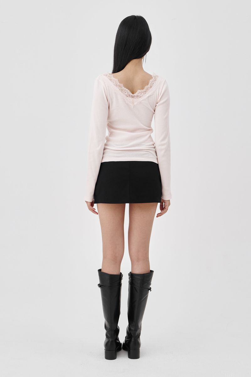 Cream donuts long sleeve, Pink