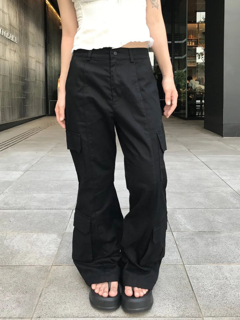 Mabel Utility Cargo Semi Wide Long Bootcut Pants 