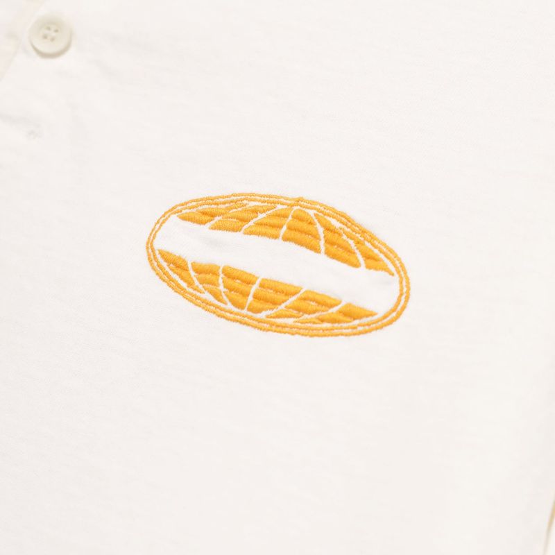 EMBROIDERED HENLEY LONG SLEEVE - IVORY