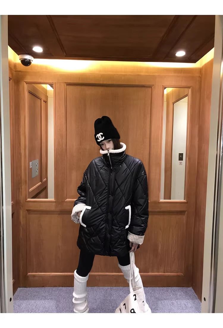 Highland Black Quilting Half Coat Jacket