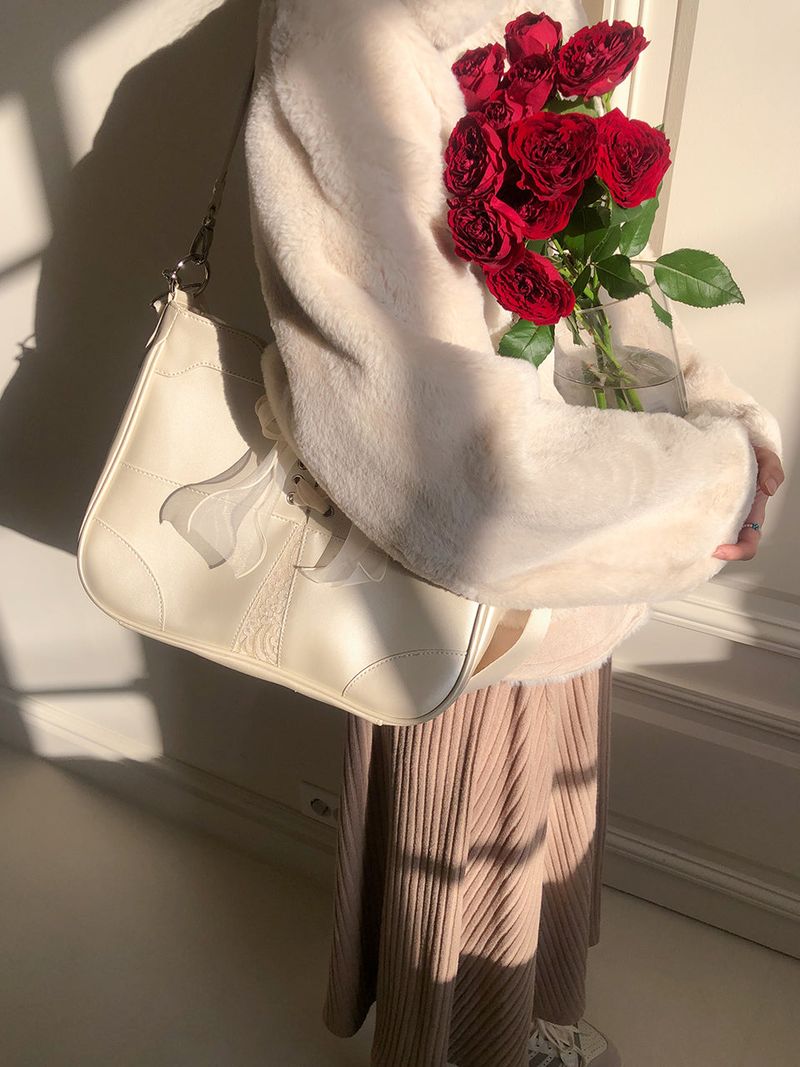 Bustier ribbon bag_ivory