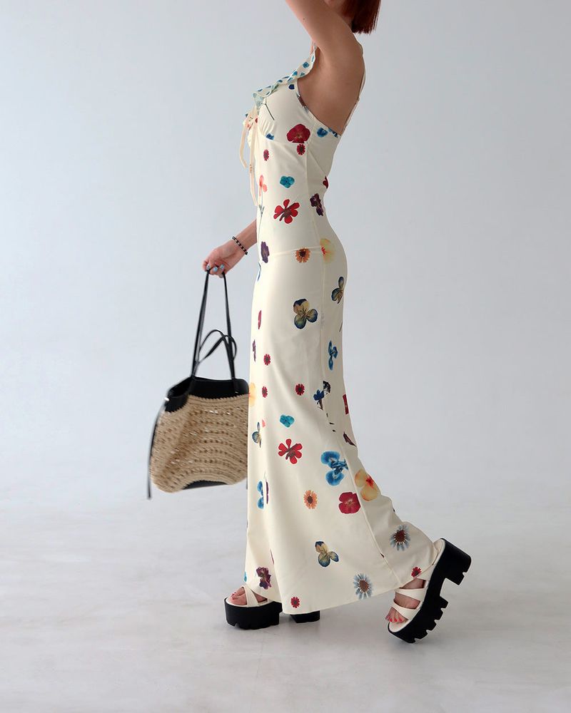 May Flower Slim Maxi Long Dress