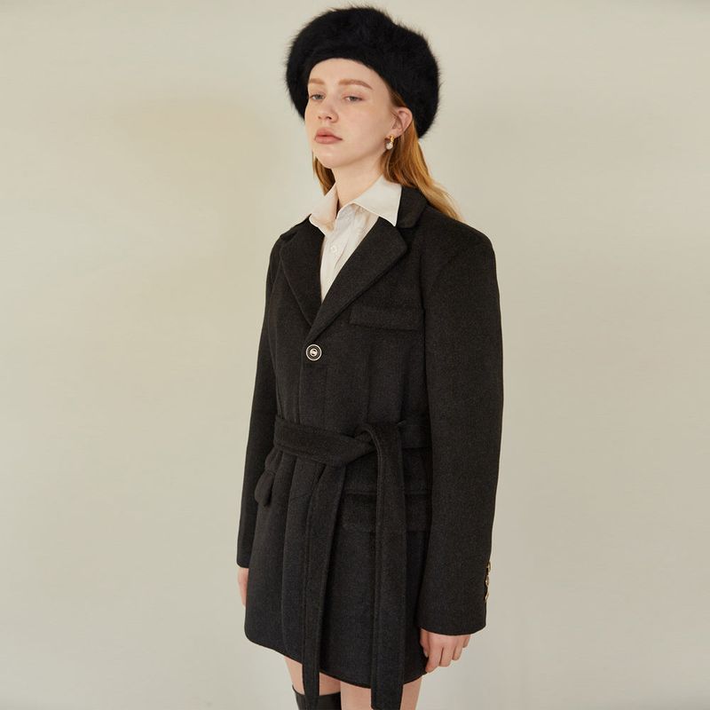 GOLD BUTTON POINT JAKET (CHARCOAL BLACK)