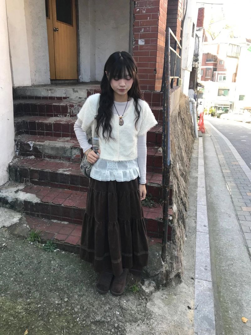seki velvet long skir