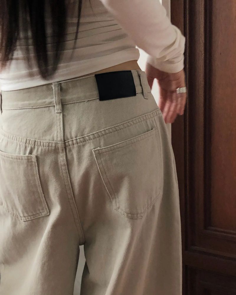 [ORIGINAL] Grain Pintuck Low-Rise Wide Pants