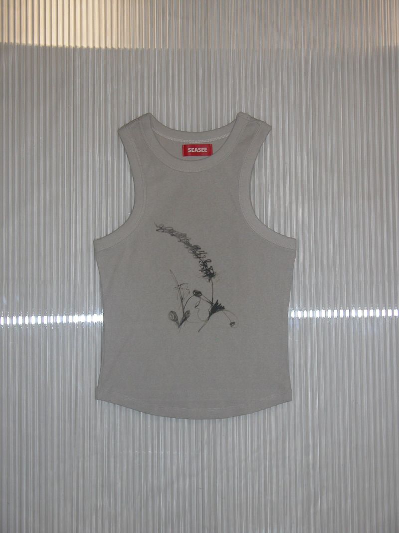 Plant Sleeveless,Light Gray