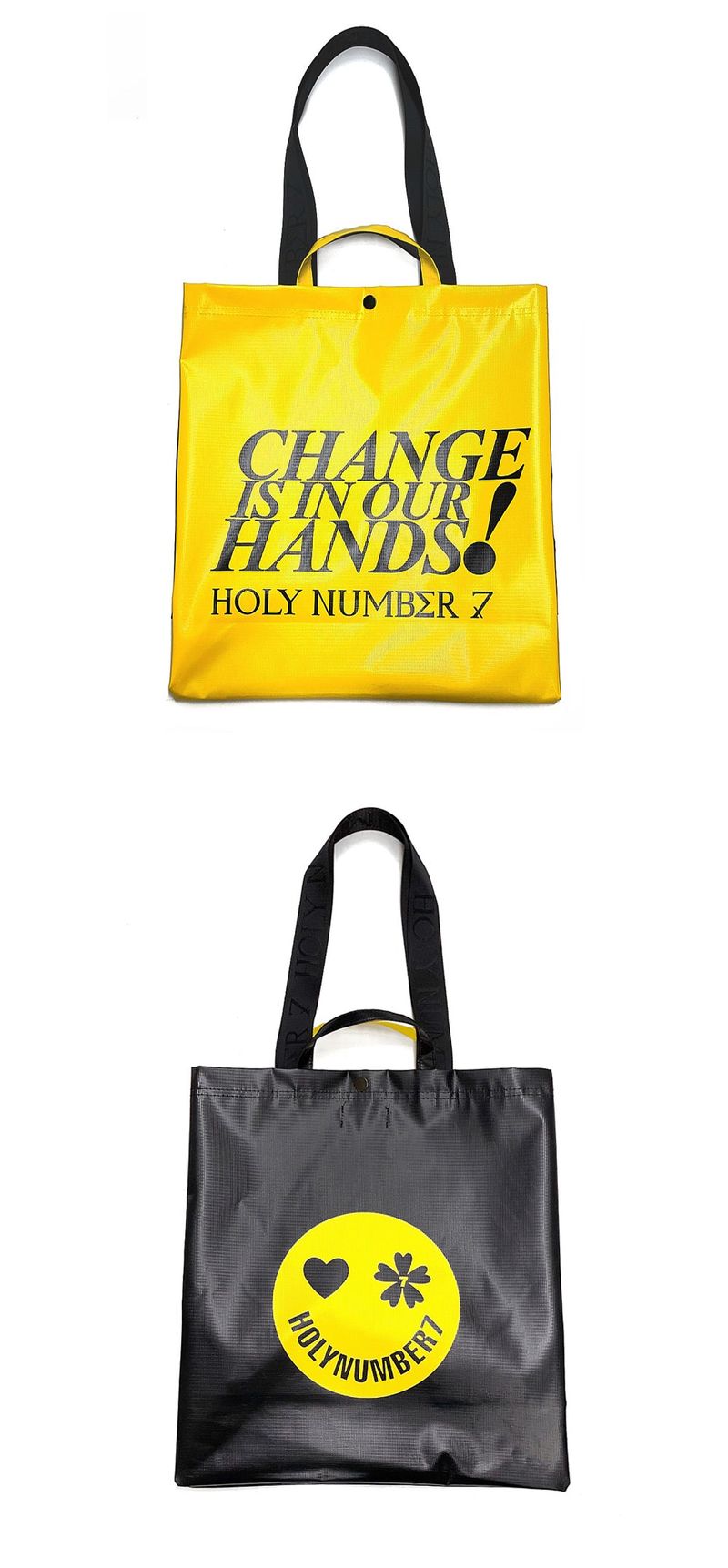 HOLY NUMBER 7(ホーリーナンバーセブン)の「SMILE BIG SIZE SHOPPER BAG_YELLOW(Bags)」