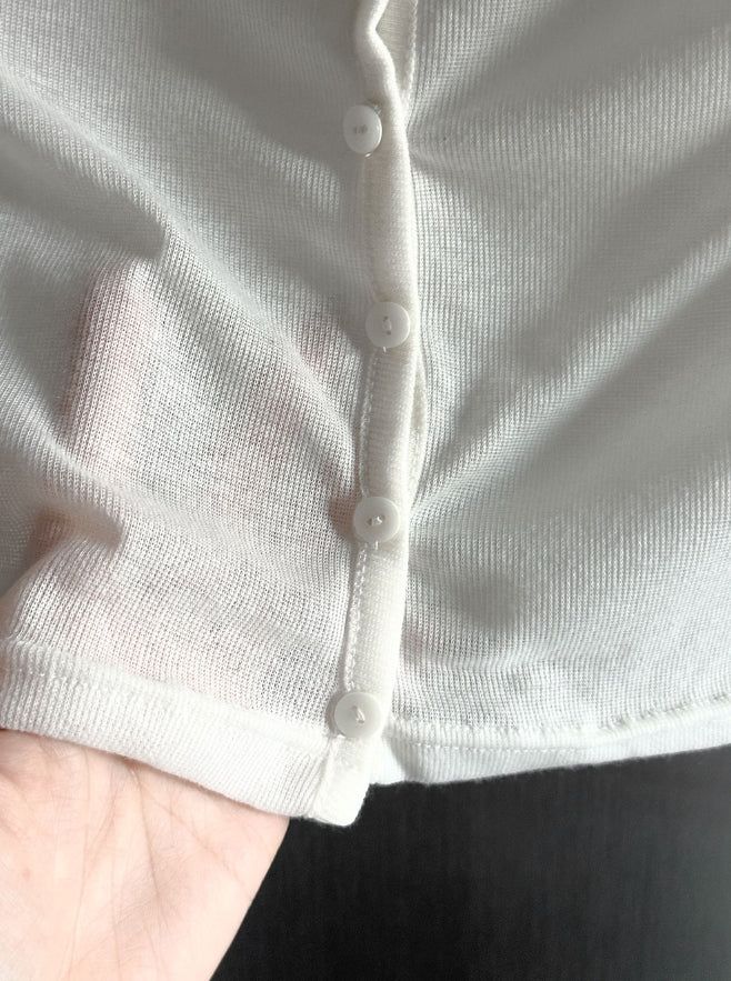 Bellin See-through Off-Shoulder Cardigan