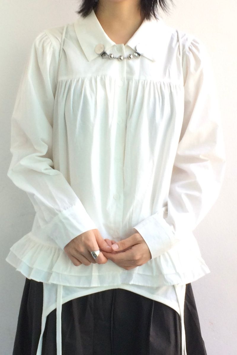 Cotton Flare Shirring Shirt