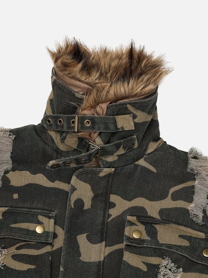 RACCOON PUFFER JACKET-CAMO