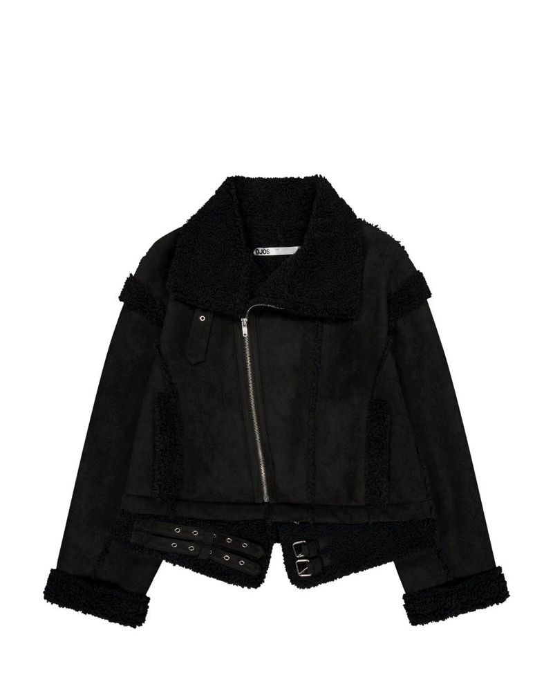 Detachable Fur Shearling Jacket / Black