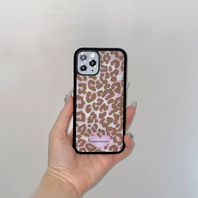 [MADE] Leopard caramel Glass Bumper iPhone Case