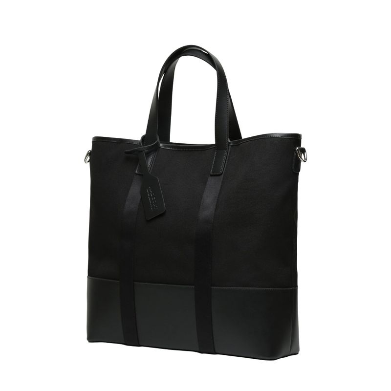 Dual Top Canvas Tote Bag_Black