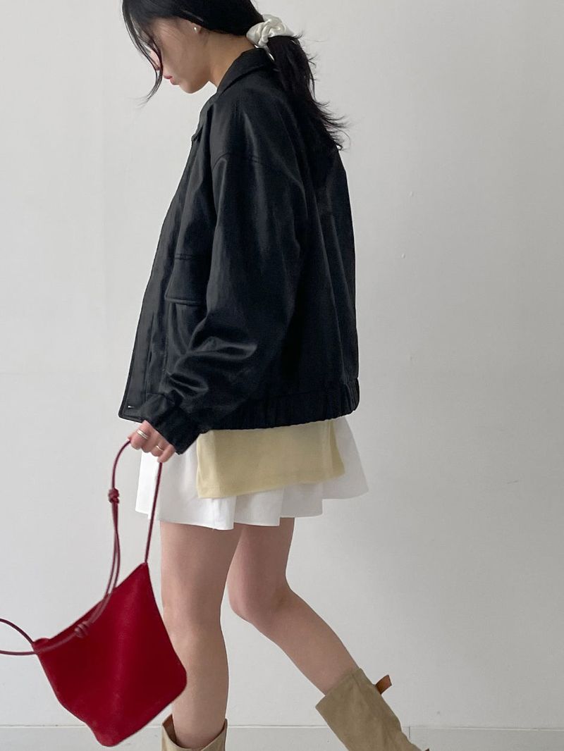 Suede Shoulder Bucket Bag