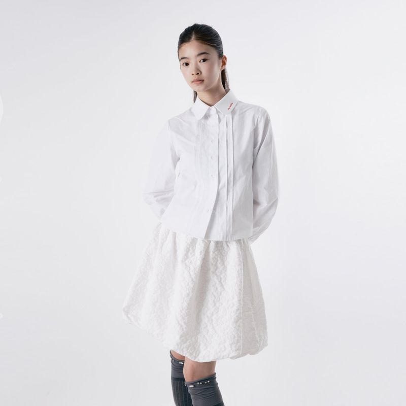 Wsc archive（ダブリューエスシーアーカイブ）の「Round collar pintuck blouse 002（Tops）」