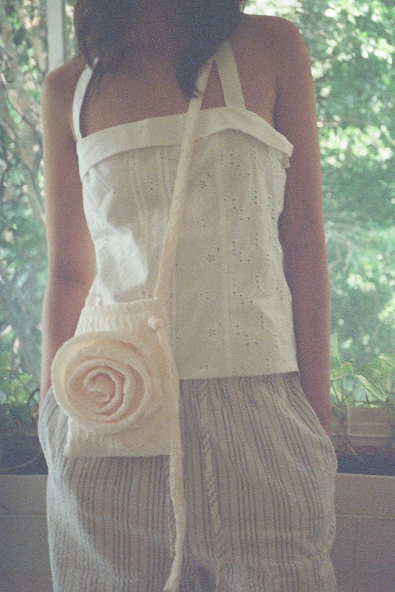 Rose Jacquard Bag - Ivory