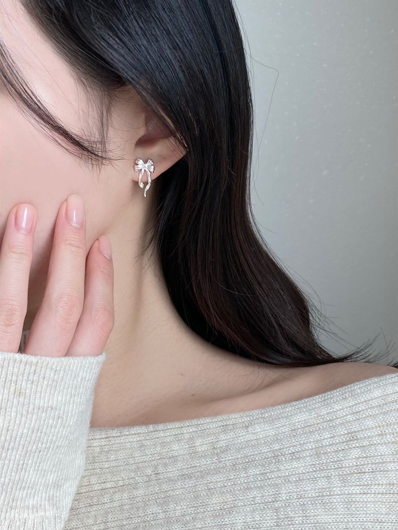 [silver 925] ribbon frill earrings