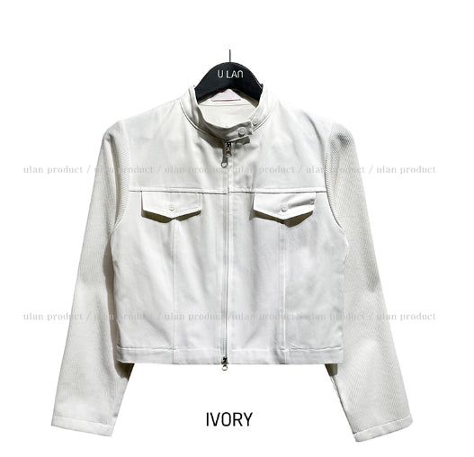 Liberal Crop Two-Way Biker Jacket