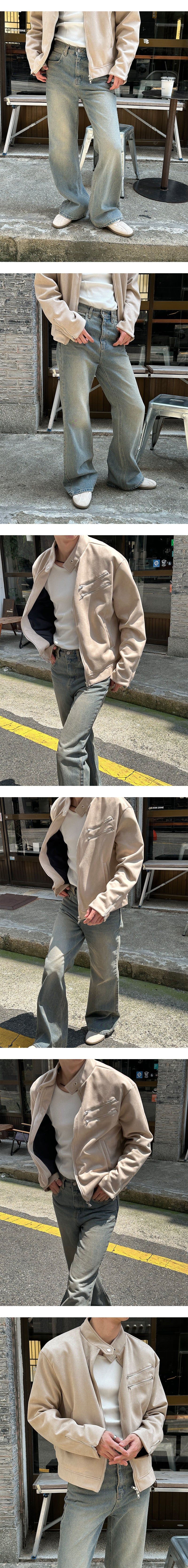 [F/W] Double zipper suede jacket(3color)