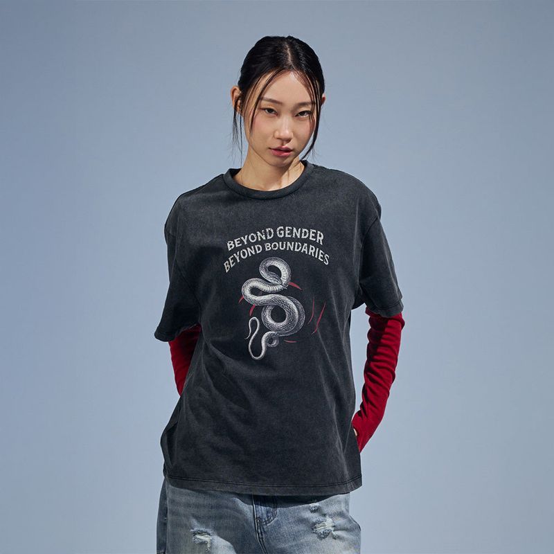 BGBB Snake Garment Dyed half T (Black)