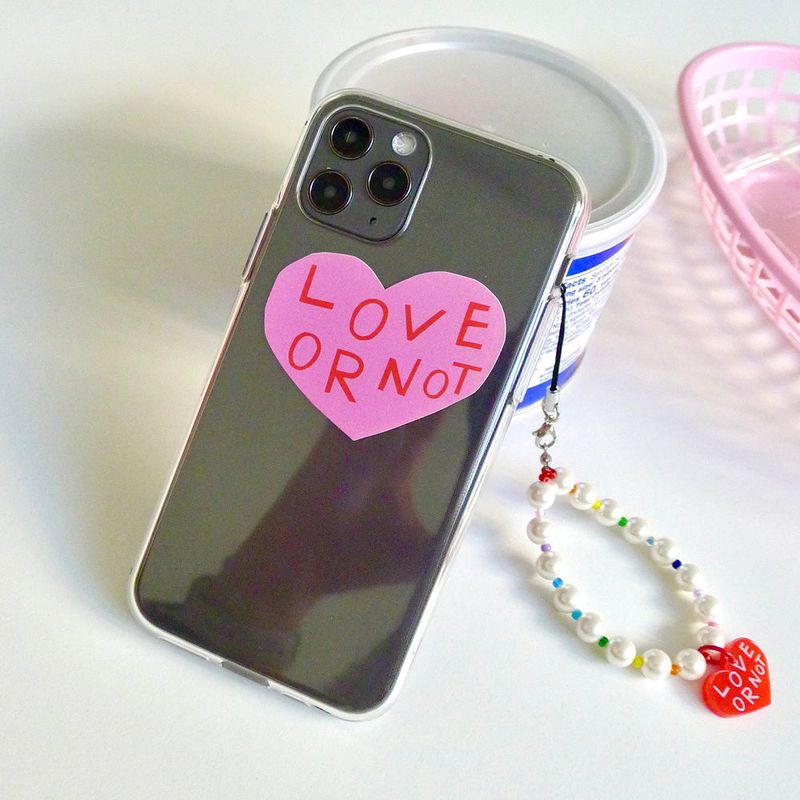 [MADE]Red Love-Pearl Rainbow Beads Strap