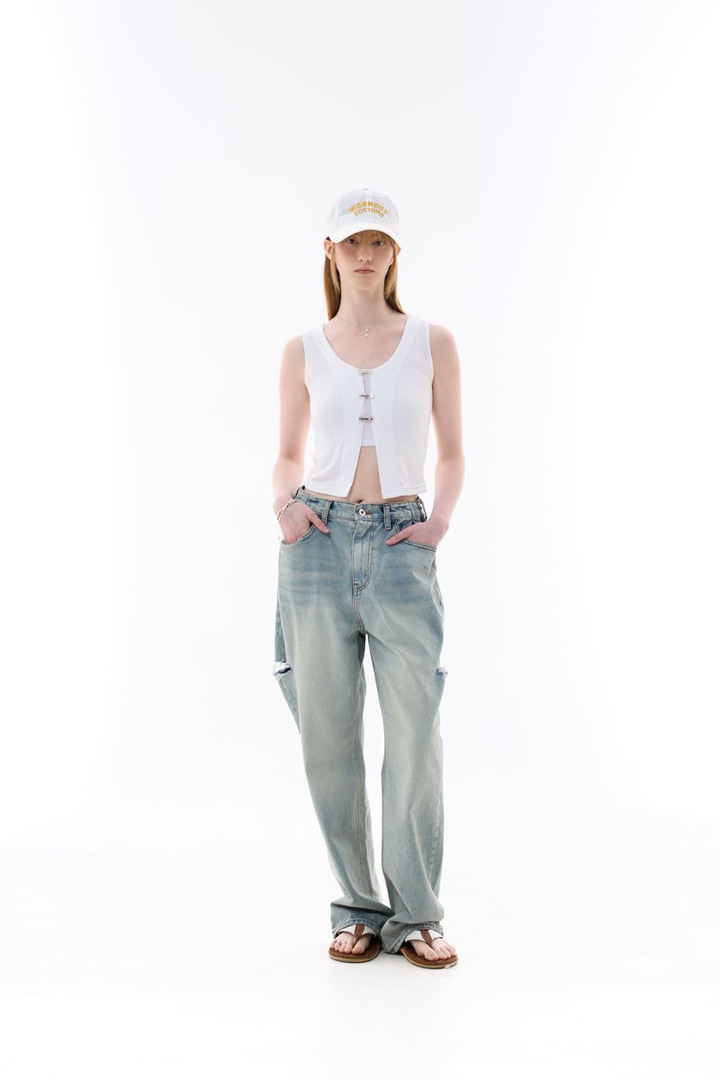 CINDY SLEEVELESS TOP SET / WHITE