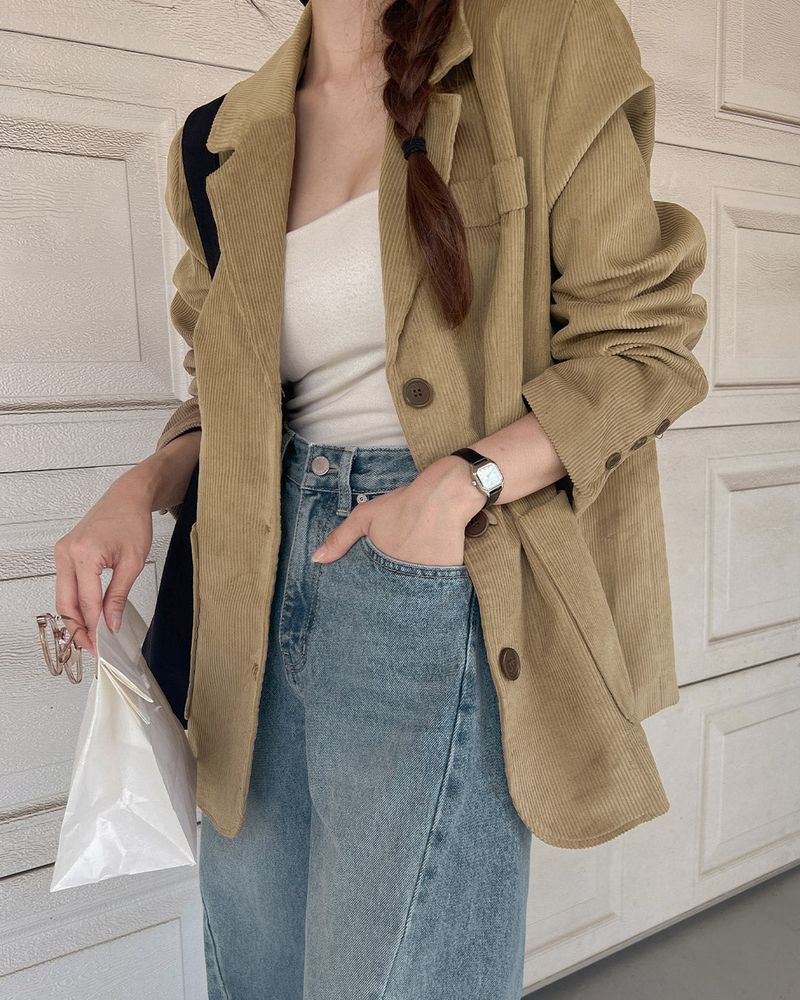 Corduroy single jacket