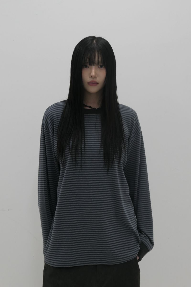 BP2 DISORDER（ビーピートゥーディスオーダー）の「Symbol Logo Stripe T-Shirt Charcoal（Tops）」