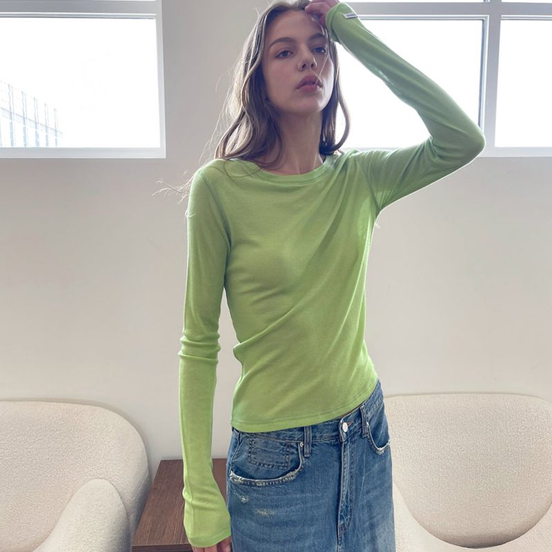 Sheer Tencel T/Shirts_Light Green