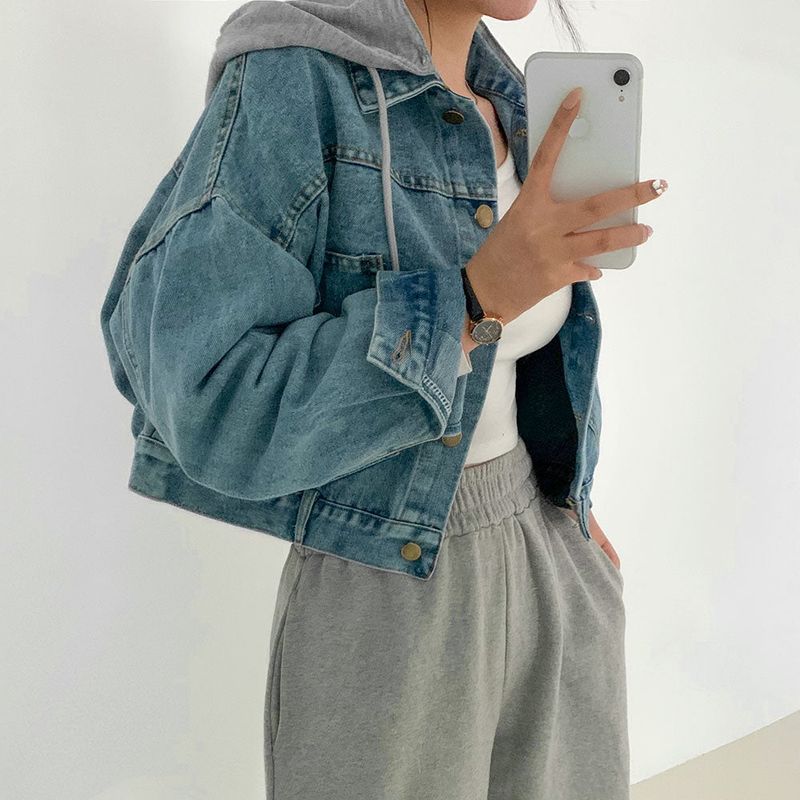 Front And Back Button Denim Jacket