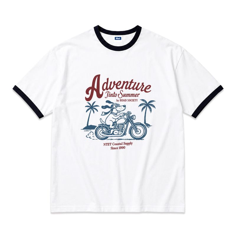 adventure into summer overfit ringer t-shirt (3color)