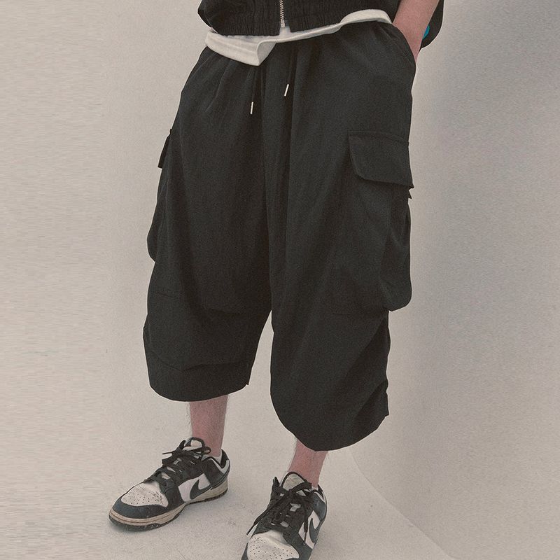 street shape capri shorts_black