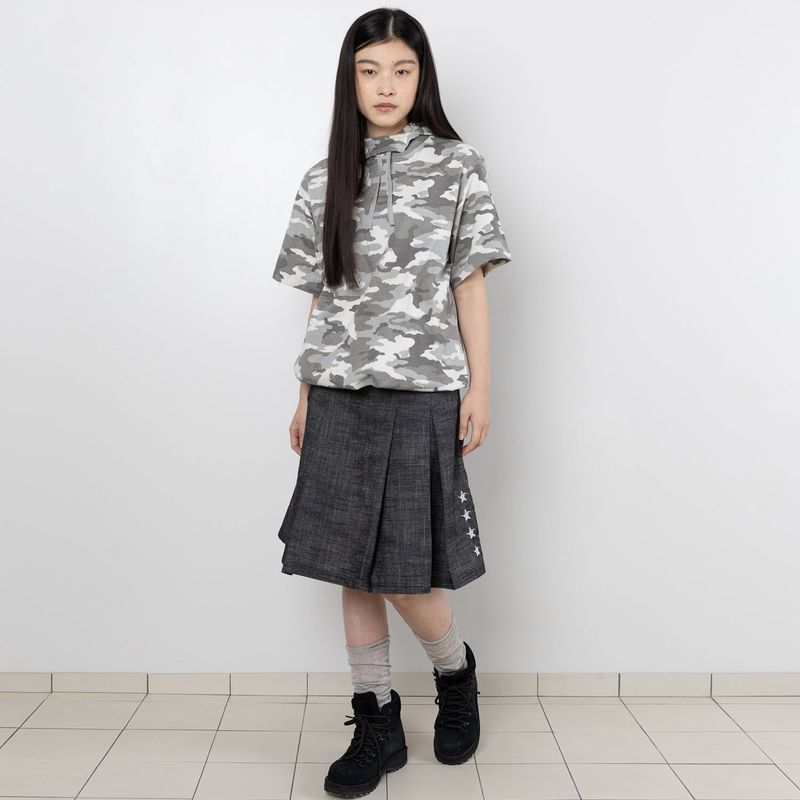 Twister Button Hood Tee - Camo