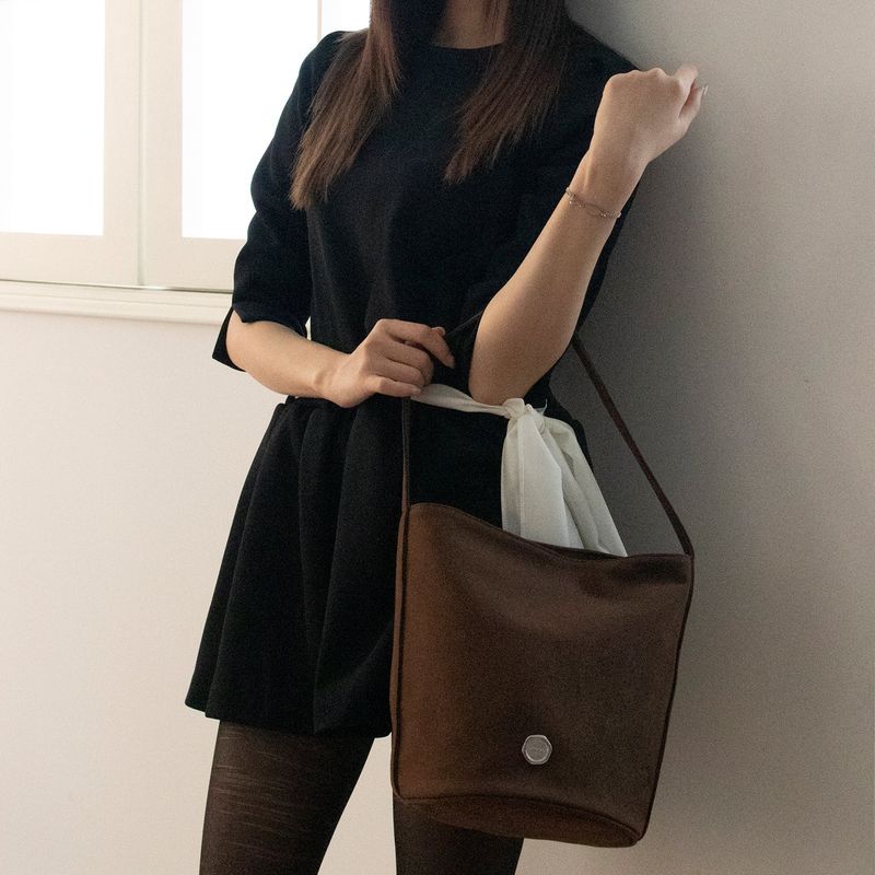 shopper suede bag_brown
