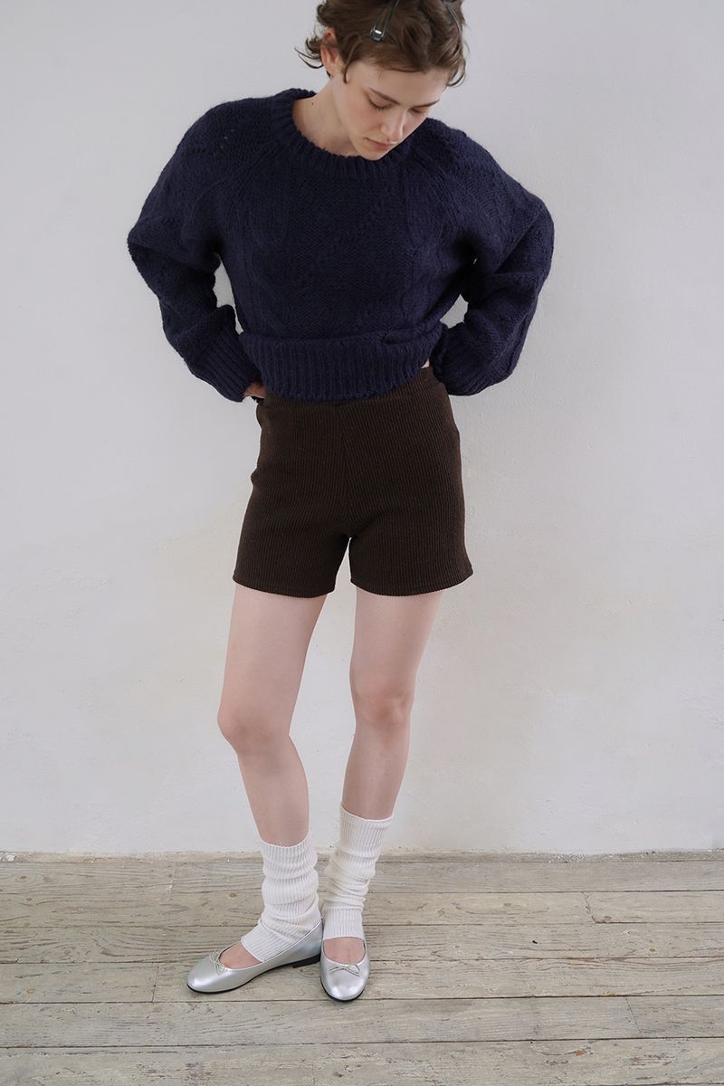 Cozy cable knit_navy