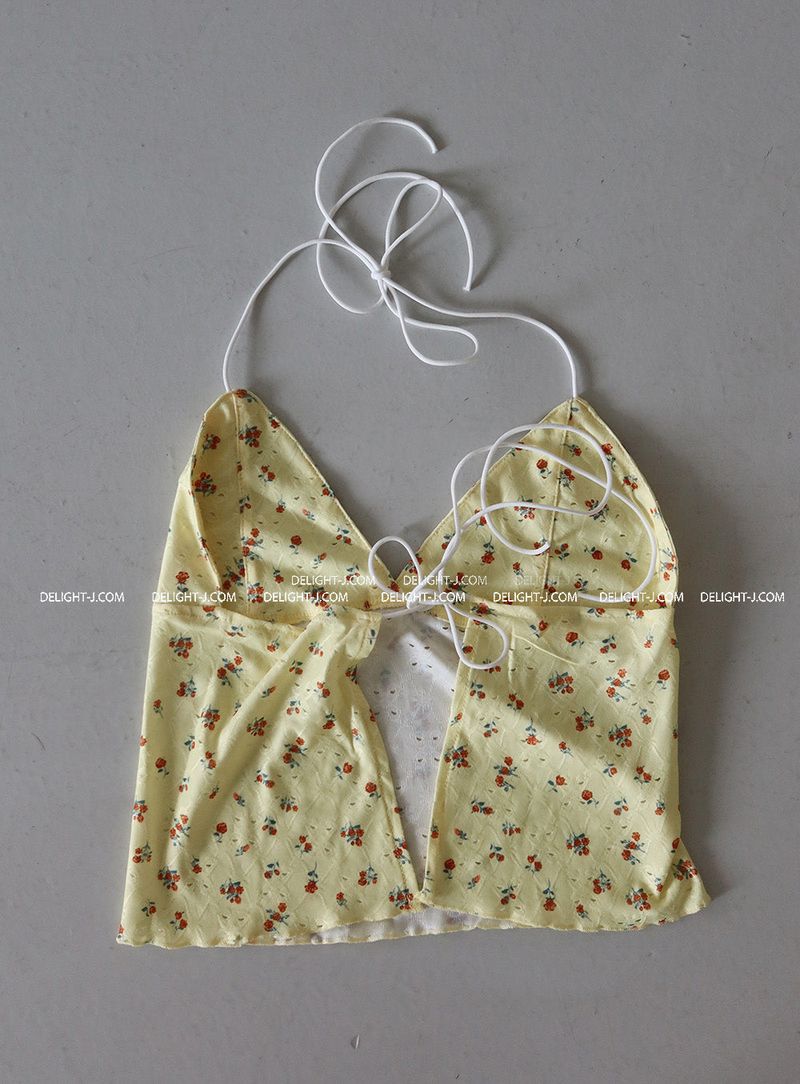 Flower Backless Bustier Blouse