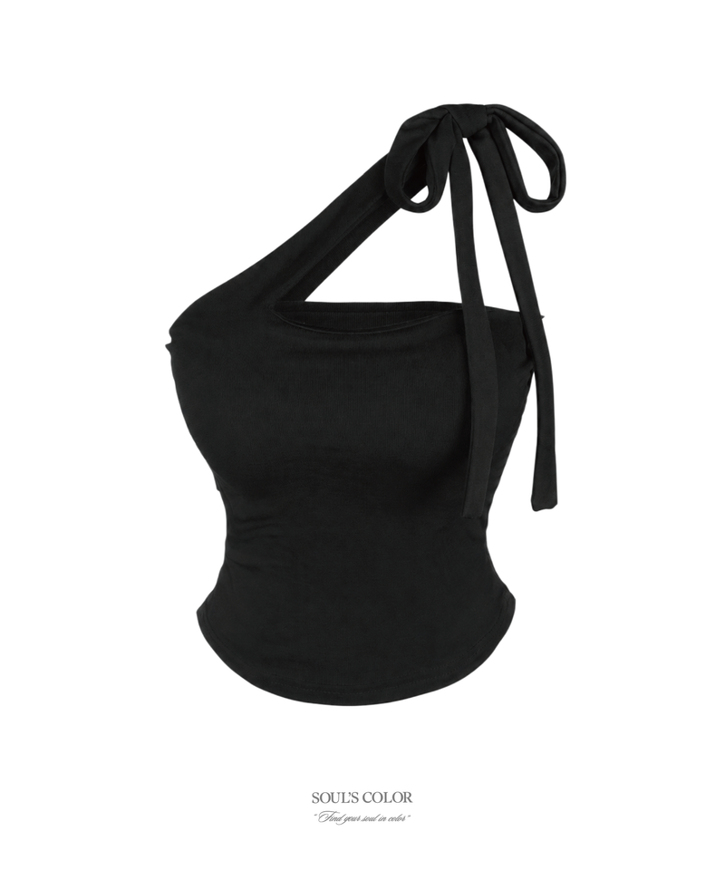 Elia tie ribbon slim top (2color)