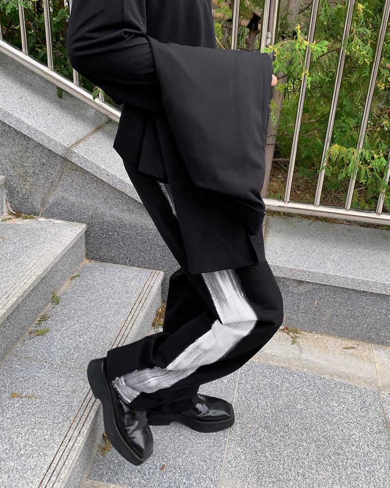 MO Raon Painting Straight Slacks (Set - Up)