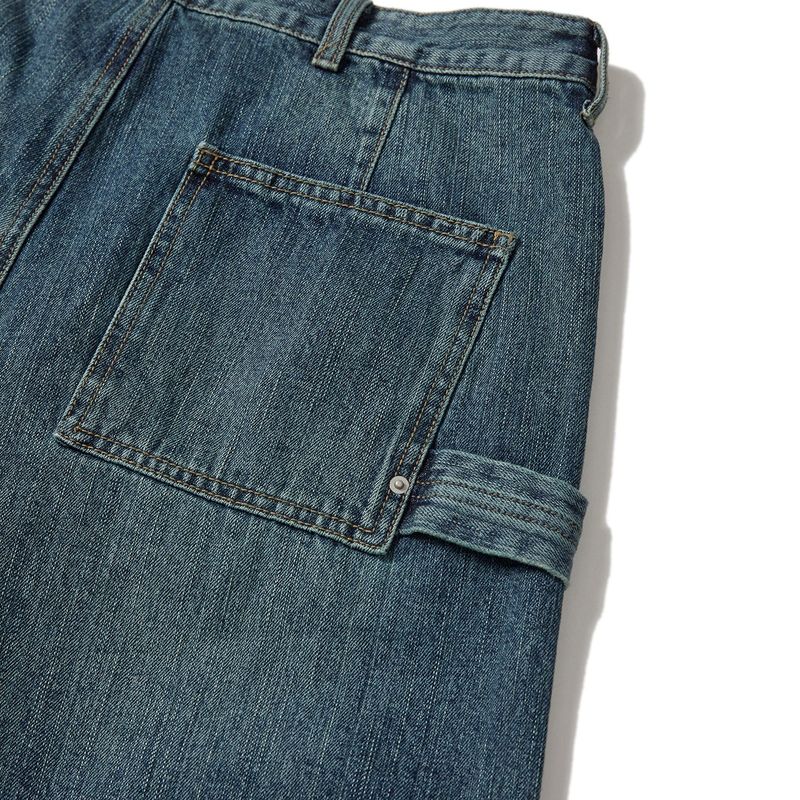 Sack denim pants / Moss blue