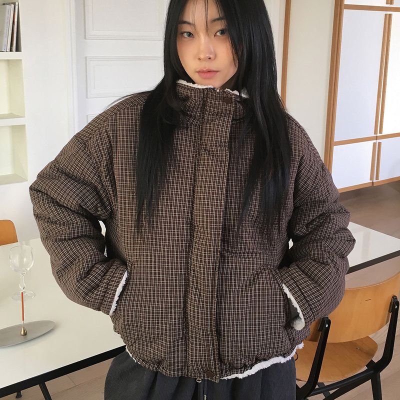WONDER WONDER(ワンダーワンダー)の「Razette soft check reversible jumper(Jackets/Outerwear)」