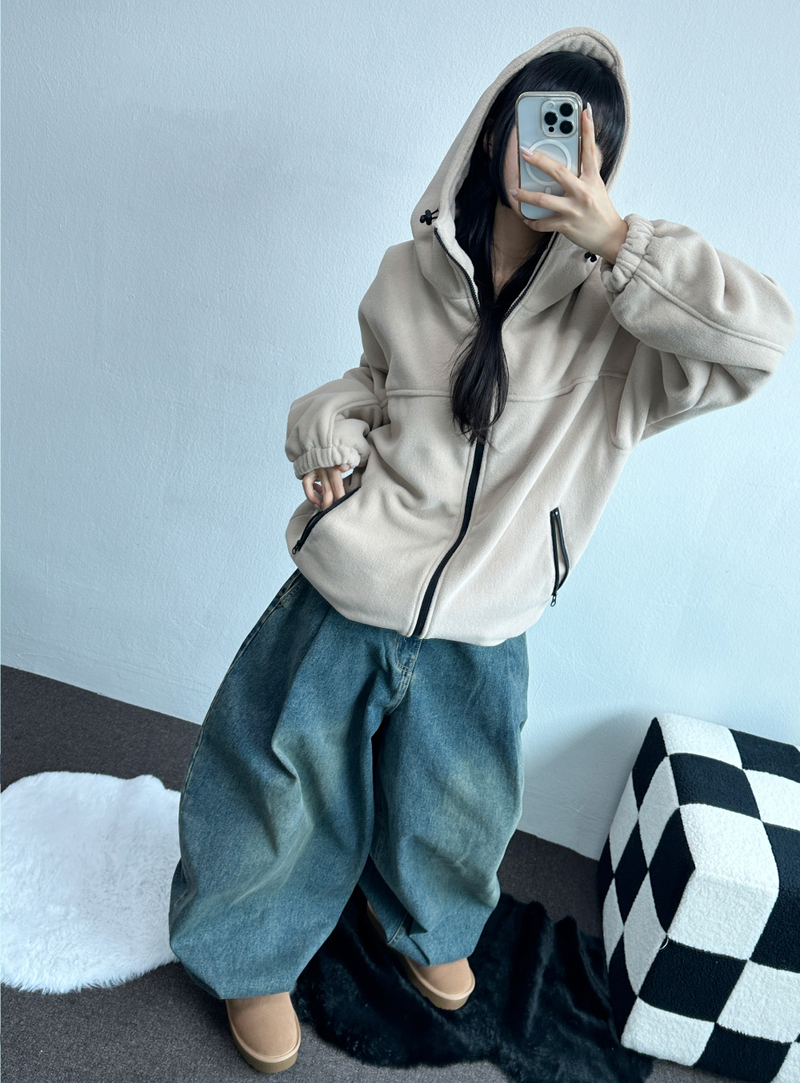 OVERFIT FLEECE ZIP-UP💛🤎🖤 - 3 COLORS