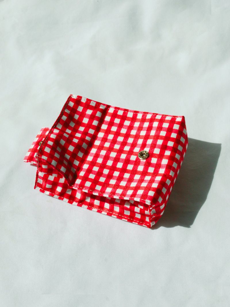 Gingham Mini Pouch - Red