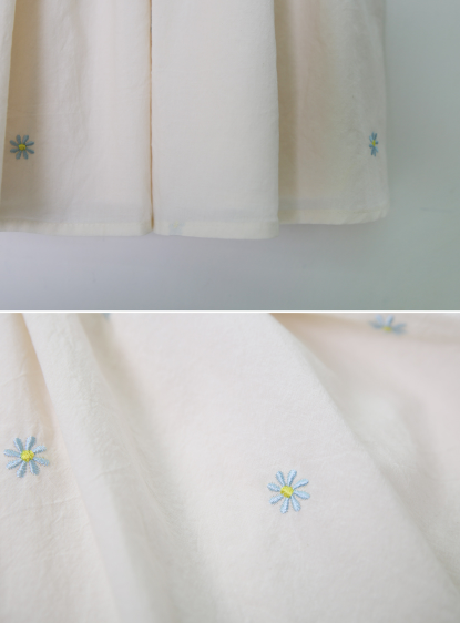 Flower Embroidery Flare Mini Skirt